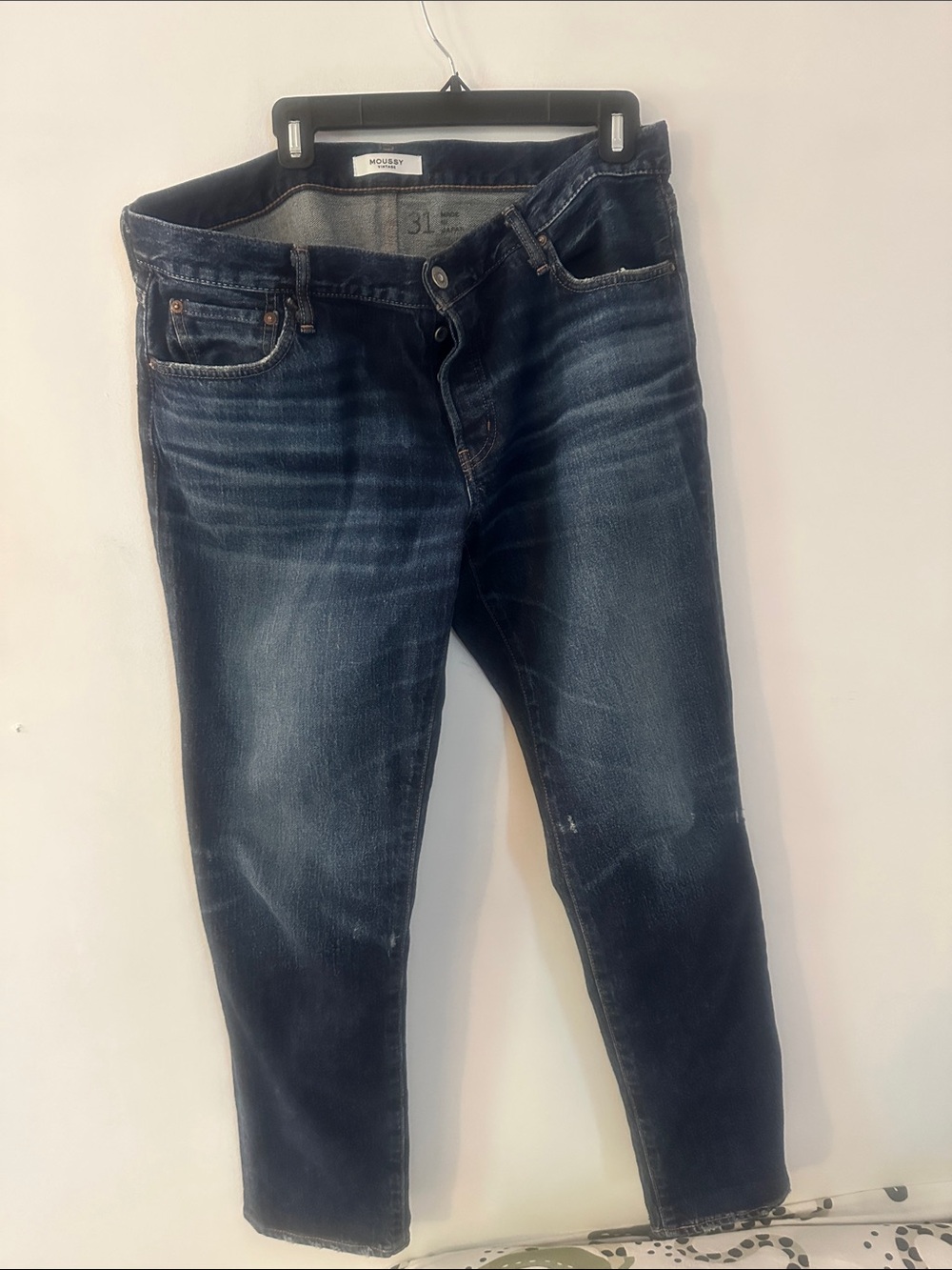 Moussy W Washed Indigo Slim Straight Jeans
